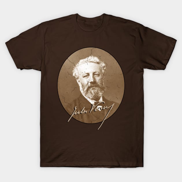 Science Fiction Visionary - Jules Verne Portrait 2 T-Shirt by EDDArt